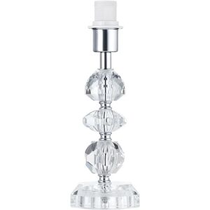Happy Homewares - Clear K9 Crystal Table Lamp Base - Square Base - Chrome Trim - Table Lamp Base Happy Homewares - Clear K9 Crystal Table Lamp Base - Square Base - Chrome Trim - Table Lamp Base