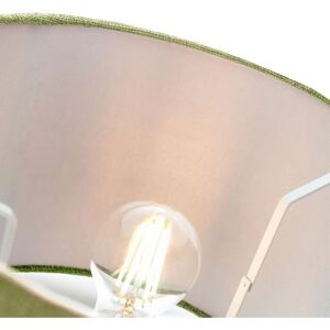 Happy Homewares - Contemporary Olive Green Linen 14" Drum - Olive Green Happy Homewares - Contemporary Olive Green Linen 14" Drum - Olive Green