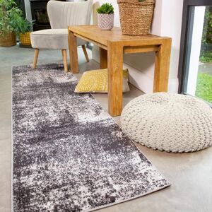 Enzo Black Abstract Runner Rug - 60cm x 240cm - Runner Enzo Black Abstract Runner Rug - 60cm x 240cm - Runner