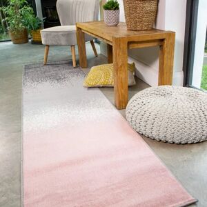 Asko Enzo - Pink Distressed Striped Runner - 60cm x 240cm Asko Enzo - Pink Distressed Striped Runner - 60cm x 240cm