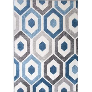 York Enzo Blue Geometric Honeycomb Rug - Living Room 60cm x 110cm York Enzo Blue Geometric Honeycomb Rug - Living Room 60cm x 110cm