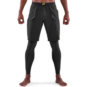 Skins Series-5 Travel And Recovery Black Mens 2in1 Long Tights With Shorts Sf00500399001 Nylon - Size Medium Skins Series-5 Travel And Recovery Black Mens 2in1 Long Tights With Shorts Sf00500399001 Nylon - Size Medium