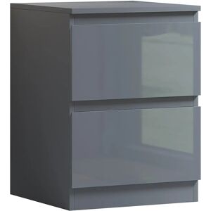FWStyle Stora Bedside Cabinet - Grey Gloss Front Matt Frame - Bedside Cabinet FWStyle Stora Bedside Cabinet - Grey Gloss Front Matt Frame - Bedside Cabinet