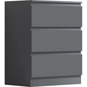 FWStyle Dark Grey 3-Drawer Chest - Chest of Drawers FWStyle Dark Grey 3-Drawer Chest - Chest of Drawers
