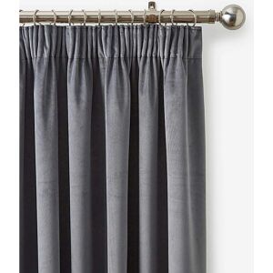 JD Williams - Velvet Pencil Pleat Curtains - Charcoal - Curtains JD Williams - Velvet Pencil Pleat Curtains - Charcoal - Curtains