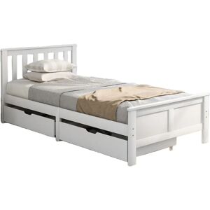Merax 3ft Single Bed Frame White Wooden Bed With 2 Drawers - Bed Type Merax 3ft Single Bed Frame White Wooden Bed With 2 Drawers - Bed Type