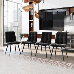 ModernLuxe - M-4 - Velours - Noir - Dining chairs ModernLuxe - M-4 - Velours - Noir - Dining chairs
