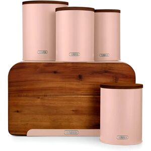 Tower Pink 5-Piece Acacia Storage Set - Kitchen Storage Tower Pink 5-Piece Acacia Storage Set - Kitchen Storage