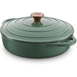 Barbary & Oak 28cm Verdigris Green Cast Iron Casserole - Cookware Barbary & Oak 28cm Verdigris Green Cast Iron Casserole - Cookware