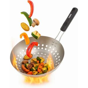 Tower T932017 28cm Stainless Steel Grill Wok for BBQ's with Folding Handle Tower T932017 28cm Stainless Steel Grill Wok for BBQ's with Folding Handle