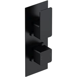 Aquari Quadro Concealed Thermostatic Shower Valve - Black - Twin Outlet Aquari Quadro Concealed Thermostatic Shower Valve - Black - Twin Outlet