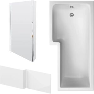 Balterley 1700mm Left Hand L Shape Shower Bath - Bath Screen & Front Panel Balterley 1700mm Left Hand L Shape Shower Bath - Bath Screen & Front Panel