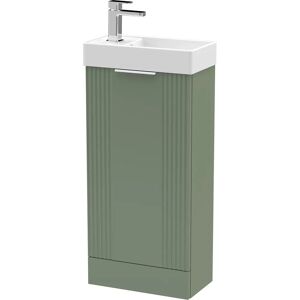 Nuie Bathroom 400mm Compact Floor Standing Basin Vanity Unit & Sink Satin Green - Bathroom Vanity Unit Nuie Bathroom 400mm Compact Floor Standing Basin Vanity Unit & Sink Satin Green - Bathroom Vanity Unit