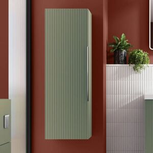 Regis Fluted Green Tall Bathroom Cabinet - Wall Hung 1200 x 400mm - Bathroom Cabinet Regis Fluted Green Tall Bathroom Cabinet - Wall Hung 1200 x 400mm - Bathroom Cabinet