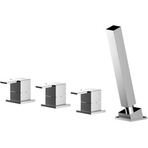 Balterley Chrome Square 4 Tap Hole Bath Shower Mixer Tap - Bath Shower Mixer Tap Balterley Chrome Square 4 Tap Hole Bath Shower Mixer Tap - Bath Shower Mixer Tap