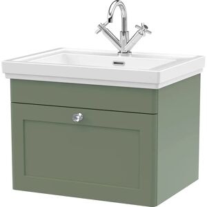 Park Lane Malvern Satin Green Wall Hung Bathroom Vanity Unit - 600mm Park Lane Malvern Satin Green Wall Hung Bathroom Vanity Unit - 600mm