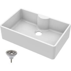 Balterley Model 795mm - Single Bowl Fireclay Kitchen Sink - Tap Ledge & Strainer Waste Balterley Model 795mm - Single Bowl Fireclay Kitchen Sink - Tap Ledge & Strainer Waste