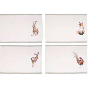Wrendale Designs Woodlanders Cotton Fabric Set of 4 Placemats - Animal Art Wrendale Designs Woodlanders Cotton Fabric Set of 4 Placemats - Animal Art