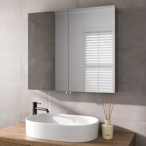 Vale Designs Ferro Double Door Stainless Steel Mirror Cabinet - Bathroom Storage Vale Designs Ferro Double Door Stainless Steel Mirror Cabinet - Bathroom Storage