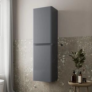 Artis Grey Gloss Tall Bathroom Wall Hung Storage Cabinet - 1200mm Artis Grey Gloss Tall Bathroom Wall Hung Storage Cabinet - 1200mm