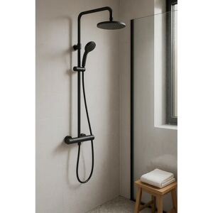 Aquarius - Harik 2 Round - Black - Thermostatic - Shower Kit Aquarius - Harik 2 Round - Black - Thermostatic - Shower Kit