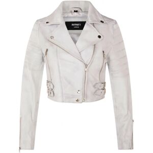 Infinity Leather Womens Cropped Short Body White Leather Biker Jacket - Leather Biker Jacket Infinity Leather Womens Cropped Short Body White Leather Biker Jacket - Leather Biker Jacket