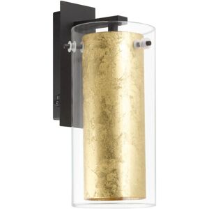 Black Loops Wall Light - Gold Inner Glass - E27 Bulb - 1x40W - Wall Light Black Loops Wall Light - Gold Inner Glass - E27 Bulb - 1x40W - Wall Light