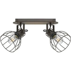 Loos Ceiling Light - Brown Silver Steel E27 2x40W Loos Ceiling Light - Brown Silver Steel E27 2x40W