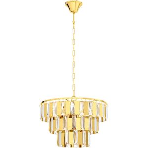 Loops Brass Pendant Ceiling Light - Clear Crystals - E14 5x40W - Ceiling Light Loops Brass Pendant Ceiling Light - Clear Crystals - E14 5x40W - Ceiling Light