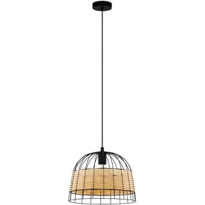 Black Wicker Ceiling Pendant Light - Hallway Feature Lamp Black Wicker Ceiling Pendant Light - Hallway Feature Lamp