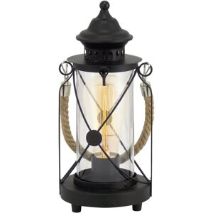 Loops Table Lamp - Steel & Glass Lantern Shade - 60W E27 - Table Lamp Loops Table Lamp - Steel & Glass Lantern Shade - 60W E27 - Table Lamp