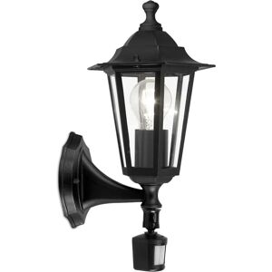 Loops IP44 Outdoor Wall Light & PIR Sensor Black Aluminium Lantern - Wall Light Loops IP44 Outdoor Wall Light & PIR Sensor Black Aluminium Lantern - Wall Light