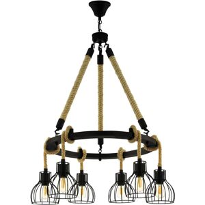 Black Ceiling Pendant Light - 6x E27 Hallway Chandelier Black Ceiling Pendant Light - 6x E27 Hallway Chandelier