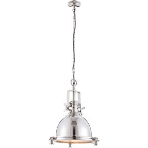 Nickel Ceiling Pendant Light with Sandblasted Glass - 40W E27 GLS Nickel Ceiling Pendant Light with Sandblasted Glass - 40W E27 GLS