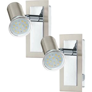 Loops 2 Pack Wall Light Satin Nickel Chrome GU10 1x5W - Wall Light Loops 2 Pack Wall Light Satin Nickel Chrome GU10 1x5W - Wall Light