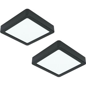 Black 2 Pack Wall/Ceiling Light - Modern Indoor Surface Mount Ceiling Light - 160mm Square Black 2 Pack Wall/Ceiling Light - Modern Indoor Surface Mount Ceiling Light - 160mm Square