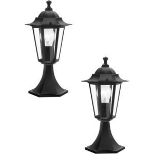 Loops 2 Pack Outdoor Pedestal Light Black Aluminium - IP44, 60W, E27, Modern Style Loops 2 Pack Outdoor Pedestal Light Black Aluminium - IP44, 60W, E27, Modern Style