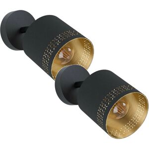 Loos 2 Pack Wall Light - Black Fabric Shade - Modern Interior Loos 2 Pack Wall Light - Black Fabric Shade - Modern Interior