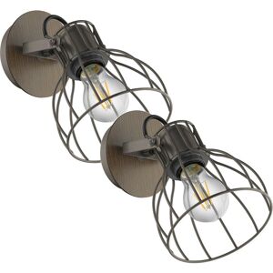 Loops 2 Pack Wall Light - Brown & Silver Modern Indoor Sconce Loops 2 Pack Wall Light - Brown & Silver Modern Indoor Sconce