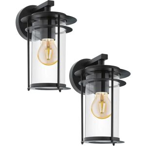 Loops 2 Pack Outdoor Wall Light Black Dome E27 - Wall Light Loops 2 Pack Outdoor Wall Light Black Dome E27 - Wall Light