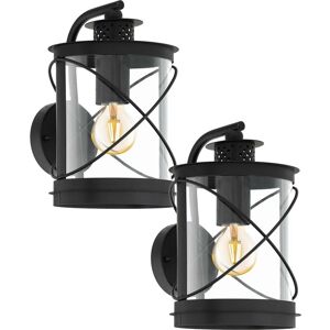 Loops G02146x2 - Black Wall Light - IP44 Outdoor Lantern Loops G02146x2 - Black Wall Light - IP44 Outdoor Lantern