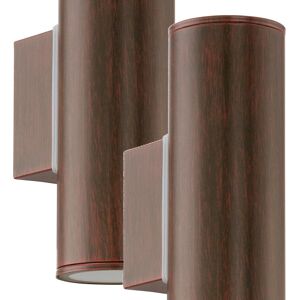 Loops 2 Pack Wall Light - Antique Brown Steel IP44 Modern Outdoor Lamp Loops 2 Pack Wall Light - Antique Brown Steel IP44 Modern Outdoor Lamp