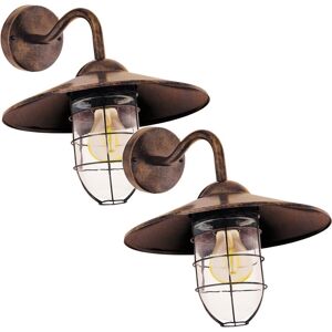Loops 2 Pack IP44 Outdoor Wall Light Antique Copper - Fisherman Lamp 60W E27 Loops 2 Pack IP44 Outdoor Wall Light Antique Copper - Fisherman Lamp 60W E27