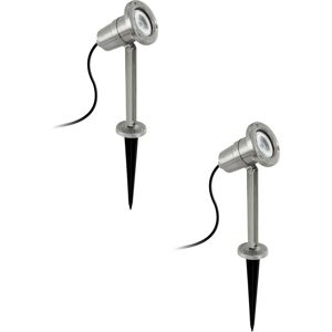 Loops Stainless Steel 2PK IP54 Bollard Light - Modern Outdoor Pathway Lamp Loops Stainless Steel 2PK IP54 Bollard Light - Modern Outdoor Pathway Lamp