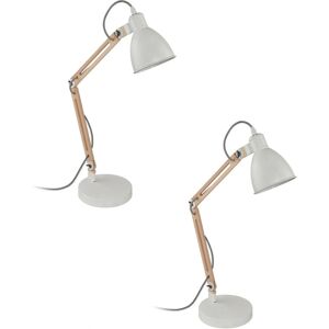 Loops G00762x2 White Adjustable Wood Table Lamp - Table Lamp Loops G00762x2 White Adjustable Wood Table Lamp - Table Lamp