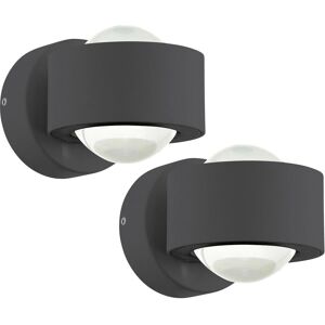 Lofts 2 Pack Wall Light - Anthracite - Clear Plastic - LED 2x2.5W - Modern Interior Lofts 2 Pack Wall Light - Anthracite - Clear Plastic - LED 2x2.5W - Modern Interior