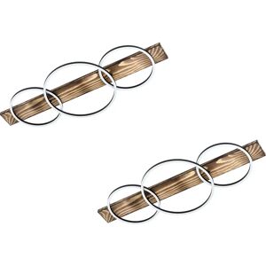 Loops 2 Pack Wall Ceiling Light Black Rustic Wood - LED - Modern Interior Loops 2 Pack Wall Ceiling Light Black Rustic Wood - LED - Modern Interior