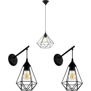 Loops - Geometric Cage Wire - Black - Pendant Light Kit Loops - Geometric Cage Wire - Black - Pendant Light Kit
