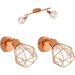 Copper Modern Twin Ceiling & Wall Lights - Lighting Copper Modern Twin Ceiling & Wall Lights - Lighting