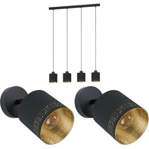 Loops Quad Ceiling Light & Wall Lights Black Gold - Ceiling & Wall Lights Loops Quad Ceiling Light & Wall Lights Black Gold - Ceiling & Wall Lights